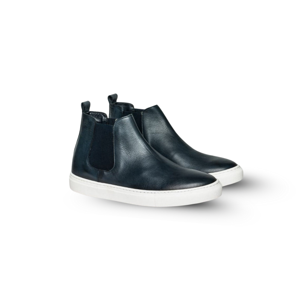 Stivaletti in pelle blu