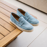 Espadrillas Corda in Camoscio Azzurro