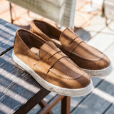 Espadrillas Corda in Camoscio Tabacco