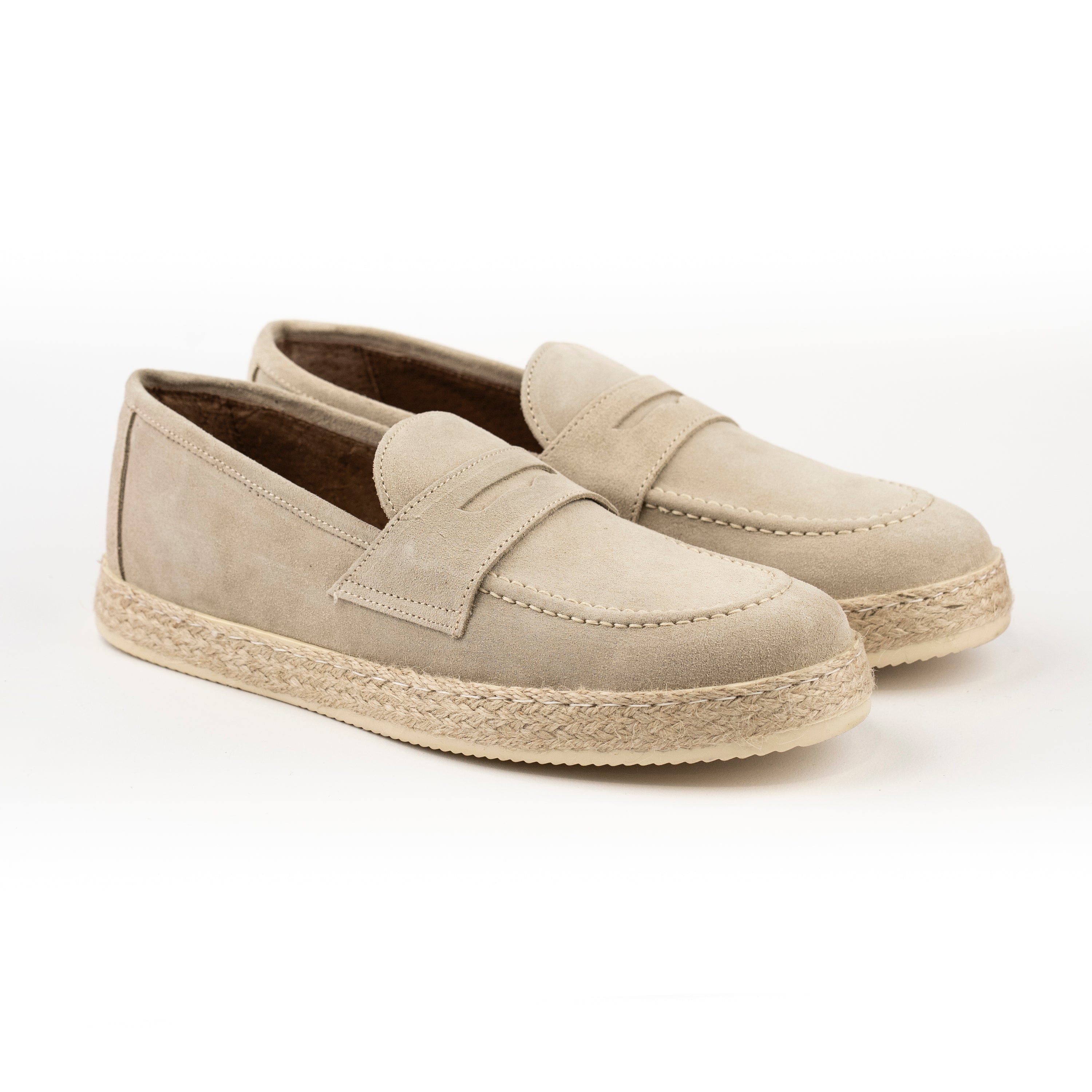 Espadrillas Corda in Camoscio Beige